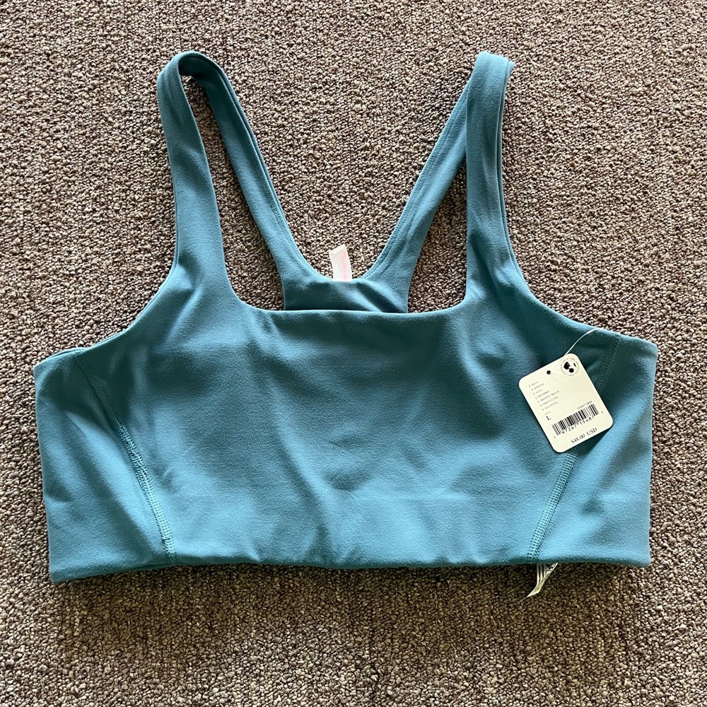 FP Movement Free People Square Neck Never Better Bra in Misty Blue size M L NWT